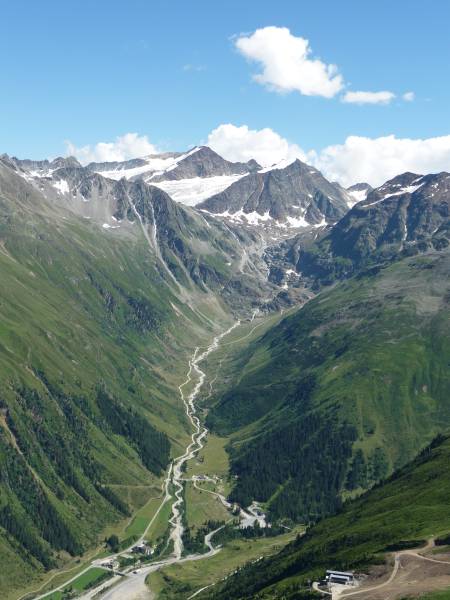 Blick vom Cottbuser Höhenweg Richtung Braunschweiger Hütte